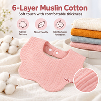Bavoirs pour bébé en gaze de coton 100% doux, forme de pétale, absorbants, pour nourrissons et tout-petits