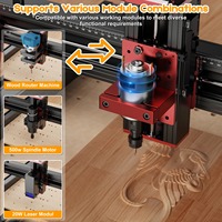 Nouvelle machine de fraisage CNC de bureau à 4 axes TTC450 PRO avec interface tactile améliorée, double laser, refroidissement par air, pour le traitement du bois, des circuits imprimés et de l'acrylique