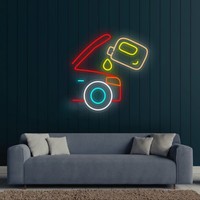 Enseigne au néon LED personnalisée à intensité variable pour le changement d'huile, service automobile, logo d'entreprise, design de magasin, décoration de garage automobile, enseigne au néon LED personnalisée