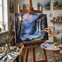 Vente en gros, dropshipping, peinture à l'huile sur toile 100% faite à la main, style Art Déco, taille personnalisée, 450 g/m², coton, décoration intérieure
