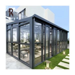 Rising Listo para instalar Sunroom de aluminio personalizado Sunnyjoy Sunroom Garden Invernadero Sunroom Casas de vidrio Sun Room con el mejor precio - Product Image 1