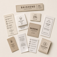 Fabricant d'étiquettes en gros pour vêtements, étiquettes textiles imprimées en satin recyclé, doux et lavable, pour marques privées
