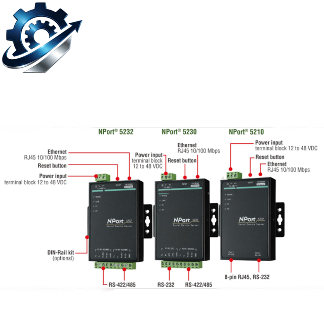 Original Equipment Fanless Industrial Design NPort 5650I-8-DT-T Wide Temp Serial Server High Stable Transmission