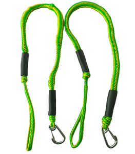 Barco PWC Bungee Dock Line, cuerda de amarre con clip de acero inoxidable Accesorios para barcos, (verde y amarillo - Product Image 1