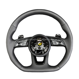 พวงมาลัยหุ้มหนังแบบครึ่งรูสไตล์ <span class=keywords><strong>Sline</strong></span> แบบปรับแต่งได้สำหรับรถ <span class=keywords><strong>Audi</strong></span> <span class=keywords><strong>A1</strong></span> A3 A4 A5 A6 RS6 A7 C6 RS7 B9 8P 8V RS3 RS4 Q5 - Product Image 6