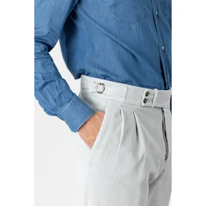 Pantaloni Chino in Velluto di Cotone Grigio per Autunno e Inverno - Product Image 6