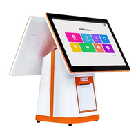 Windows 10/11 todo en uno pos caja registradora pantalla dual pos terminal QR código escáner pos hardware con impresora térmica I3/i5/i7
