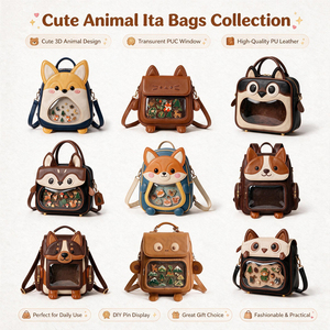 Mochila Ita Bag de Anime con Ventana Transparente de PU Personalizada para Exhibición de Parches Esmaltados, Bolso Bandolera, Bajo MOQ, Fábrica OEM - Product Image 4