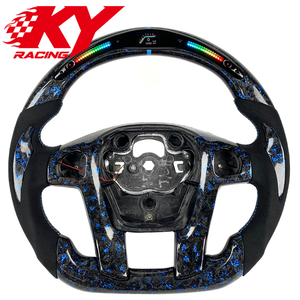 Accessoires intérieurs pour Ford Ranger Raptor F150 F250 F350 XLT Shleby Explorer 2012+ Volant en fibre de carbone forgée avec LED RPM - Product Image 1