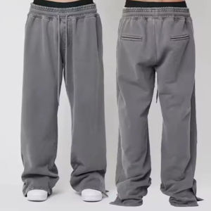 Pantalones de chándal de algodón de rizo francés superventas, diseño holgado de estilo callejero con fondo de Color sólido, opciones de pedido a granel personalizables - Product Image 2