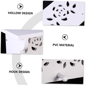 Wall Mounted Storage Rack <b>With</b> <b>Hooks</b> Heart Shape Design For Bedroom Living Room - Product Image 2