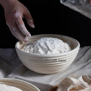 Cesta de fermentación ecológica hecha a mano para pan de masa madre, cesta de fermentación de ratán natural con forro de lino - Product Image 6