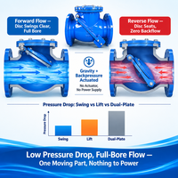 Clapet anti-retour à bride en fonte ductile GGG50 PN10 DN80 PN16 pour système de filtration de piscine