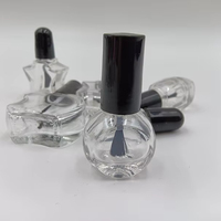 Flacon de vernis à ongles en verre transparent de luxe vide personnalisé de 10 ml et 15 ml, emballage cosmétique en gros