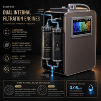 Machine ionisatrice d'eau alcaline premium 8 plaques 2000W Chauffage UV-C pH 2.8-11.2 Générateur d'eau riche en hydrogène pour la maison et l'hôtel