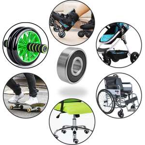 Roulements à billes à gorge profonde en acier chromé miniature 8 mm x 22 mm x 7 mm 608-2RS 100 pièces Double étanchéité en caoutchouc pour meubles - Product Image 6