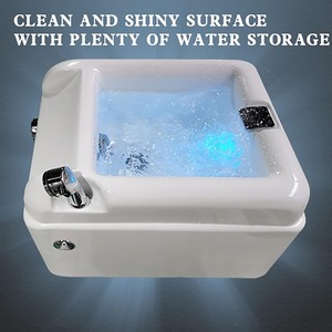 Équipement de massage pour salon : Baignoire de <span class=keywords><strong>pédicure</strong></span> carrée en acrylique pour spa des pieds, avec cuvette et lavabo intégrés pour chaise de <span class=keywords><strong>pédicure</strong></span> - Product Image 4