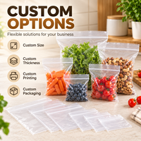 Sacs en plastique refermables de qualité alimentaire LDPE avec logo personnalisé, directement de l'usine, pour fruits et légumes