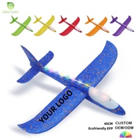 Circfoam 48cm EPP Foam Glider Plane Toy Children Outdoor Sport Game Hand-Thrown LED Light Airplane Toy for Kids