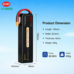 Batterie Lipo semi-solide Enrich Power de haute qualité 4000 mAh 45C 22,<span class=keywords><strong>2</strong></span> V avec certification CE pour drone quadricoptère et hexacoptère - Product Image 5