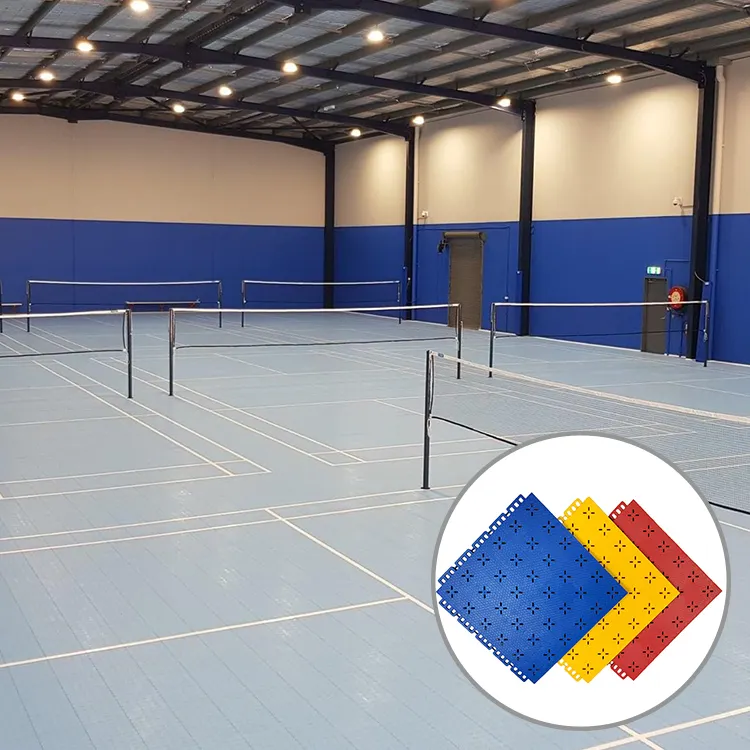 Piastrelle per pavimenti all'aperto utilizzate per badminton gym court con campo da badminton volley