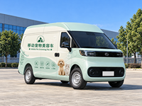 Fourgon de toilettage mobile pour animaux avec table de toilettage électrique et système de bain pour chiens et chats