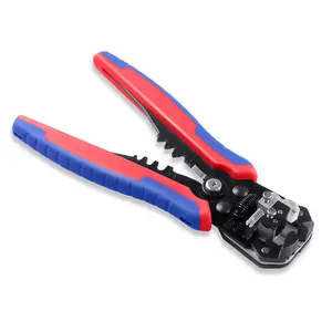 HS-D2 Wire Stripper 3 In 1 Automatic Cutter Crimping Tool 10-24AWG 0.2-6.0mm2 Multifunctional Cable Stripping Pliers