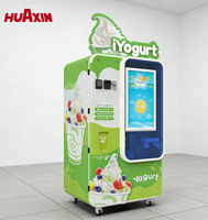 Stasiun Robot Penjual Es Krim Otomatis di Pusat Perbelanjaan, Pembekuan Cepat 5 Detik dengan 59 Pilihan Rasa DIY