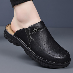 Zuecos Negros de Punta Cerrada con Etiqueta Deportiva y Suela Gruesa para Uso Casual al Aire Libre, Talla para Adultos, 3.5 cm o Más - Product Image 3