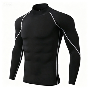 Compression T-shirt 180 Grams Knitted Formal <b>Long</b> <b>Sleeve</b> Quick Drying Basketball Running Training Clothes <b>Base</b> <b>Layer</b> Men GYM - Product Image 3