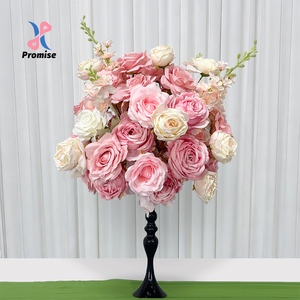 Full Oval Blush Pink Ivory Blooms Faux Floral Swag Wedding Entrance Welcome Sign Decor - Product Image 1