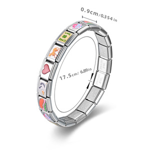 Vòng tay charm chữ cái kiểu Ý bán buôn, chất liệu thép không gỉ, nhiều mẫu mã khác nhau - Product Image 2