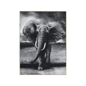 Peinture murale moderne avec animal, 1 pièce, peinture de tigre <span class=keywords><strong>noir</strong></span> <span class=keywords><strong>et</strong></span> <span class=keywords><strong>blanc</strong></span> avec éléphant africain décoratif - Product Image 4