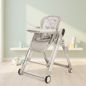 Chaise haute 3-en-1 en promotion avec plateau double couche, roues silencieuses universelles, hauteur réglable 6 positions, cadre épaissi et ceinture de sécurité - Product Image 1