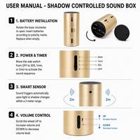 Lecteur MP3 à capteur de lumière Shadow Control Sound Box Player pour affichage publicitaire en supermarché