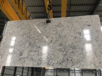 Table basse moderne en quartz artificiel pour hôtel, avec design 3D et grand plateau en pierre, référence 180305-2