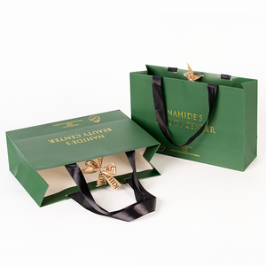 Shopping Boutique Hot Stamping Paper Bag Mini Clothes <strong>Christmas</strong> Party Pink White Luxury <strong>Gift</strong> Custom Paper Bag With Ribbon Handle - Product Image 1