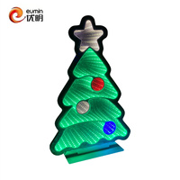 Arbre miroir LED Infinity moderne de 11 pouces avec alimentation par batterie 110V pour une utilisation en intérieur à la maison et au bureau