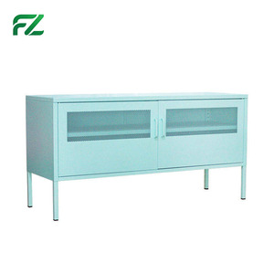 Meubles TV européens modernes sur mesure, design <span class=keywords><strong>ajouré</strong></span>, <span class=keywords><strong>panneau</strong></span> en <span class=keywords><strong>aluminium</strong></span> alvéolé, fonction de rangement, pour salon - Product Image 4