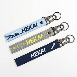 Llavero Tejido Personalizado HEKAI, Correa de Tela Bordada para Llaves, Etiqueta con Nombre y Logotipo Personalizado, Porta Llaves - Product Image 6