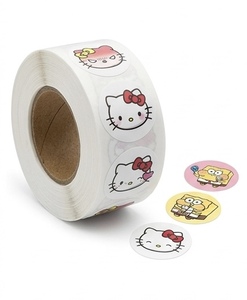 Autocollants de récompense de dessins animés pour enfants, étiquettes décoratives esthétiques rondes et mignonnes pour bouteilles d'eau, trousses à crayons et travaux manuels DIY, de haute qualité - Product Image 1
