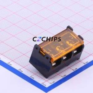 DBT50G-9.5-3P-BK-P OGC Barrier Terminal Block Through hole,P=9.5mm Connector With Cover Plate 9.5mm 1x3P Straight Pin - Product Image 1