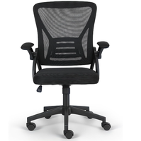 Chaise de bureau ergonomique, chaise de bureau à hauteur réglable avec 90 degrés d'inclinaison °   Accoudoir rabattable, support lombaire et coussin de siège rembourré