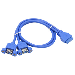 สายเคเบิล Mkd 20p เป็น Dual Usb3.0 ตัวเมีย ระยะห่าง 30 มม. ป้องกันสัญญาณรบกวนด้วยทองแดงเต็มรูปแบบ สำหรับต่อขยายเมนบอร์ด - Product Image 4