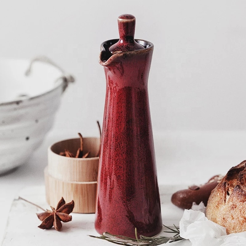 Japanese Style Retro Kiln Ceramic Seasoning Soy Sauce Bottle