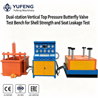 Banc d'essai vertical à double station pour vannes papillon à pression supérieure, pour le test de résistance de la coque et de l'étanchéité du siège, avec certifications CE et ISO
