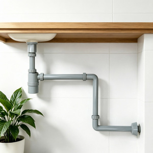 Kit de <span class=keywords><strong>siphon</strong></span> de vidage de lavabo en céramique à ressort, avec bouchon escamotable, en plastique, avec système de désodorisation et de retenue d'eau, G1 1/4, réglable - Product Image 1