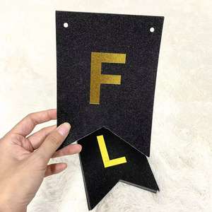 <span class=keywords><strong>Banderin</strong></span> Colgable con brillo Feliz cumpleaños Dorado - Product Image 2