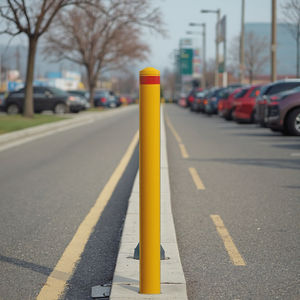 เสาสัญญาณเตือนบนถนนแบบ2025เสากั้นการจราจรทำจากเหล็กโลหะแบบกลมสำหรับที่จอดรถกลางแจ้งและเสากั้นถนน - Product Image 6