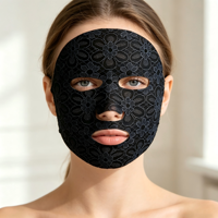 Masque facial en dentelle noire en gros, 45g, substrat tissé français, hydrate et nourrit la peau, soin pour peaux normales